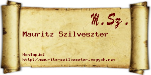 Mauritz Szilveszter névjegykártya